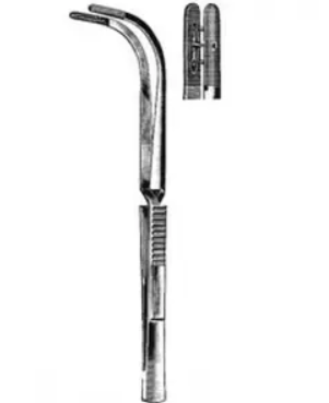 Jackson Laryngeal Dressing Forceps, 1x2 Teeth, Serrated Jaws, 9 1/2" (24.1 Cm)